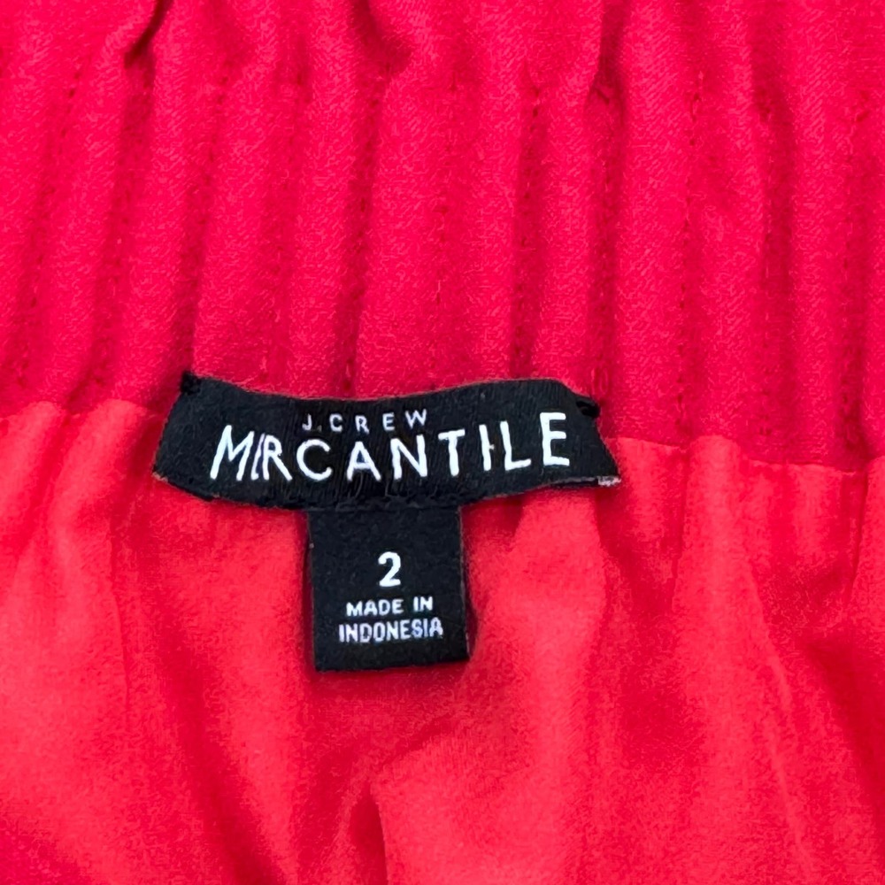 J. CREW Mercantile Sidewalk Skirt Size 2 Red Polyester Blend Crepe - Picture 6 of 9